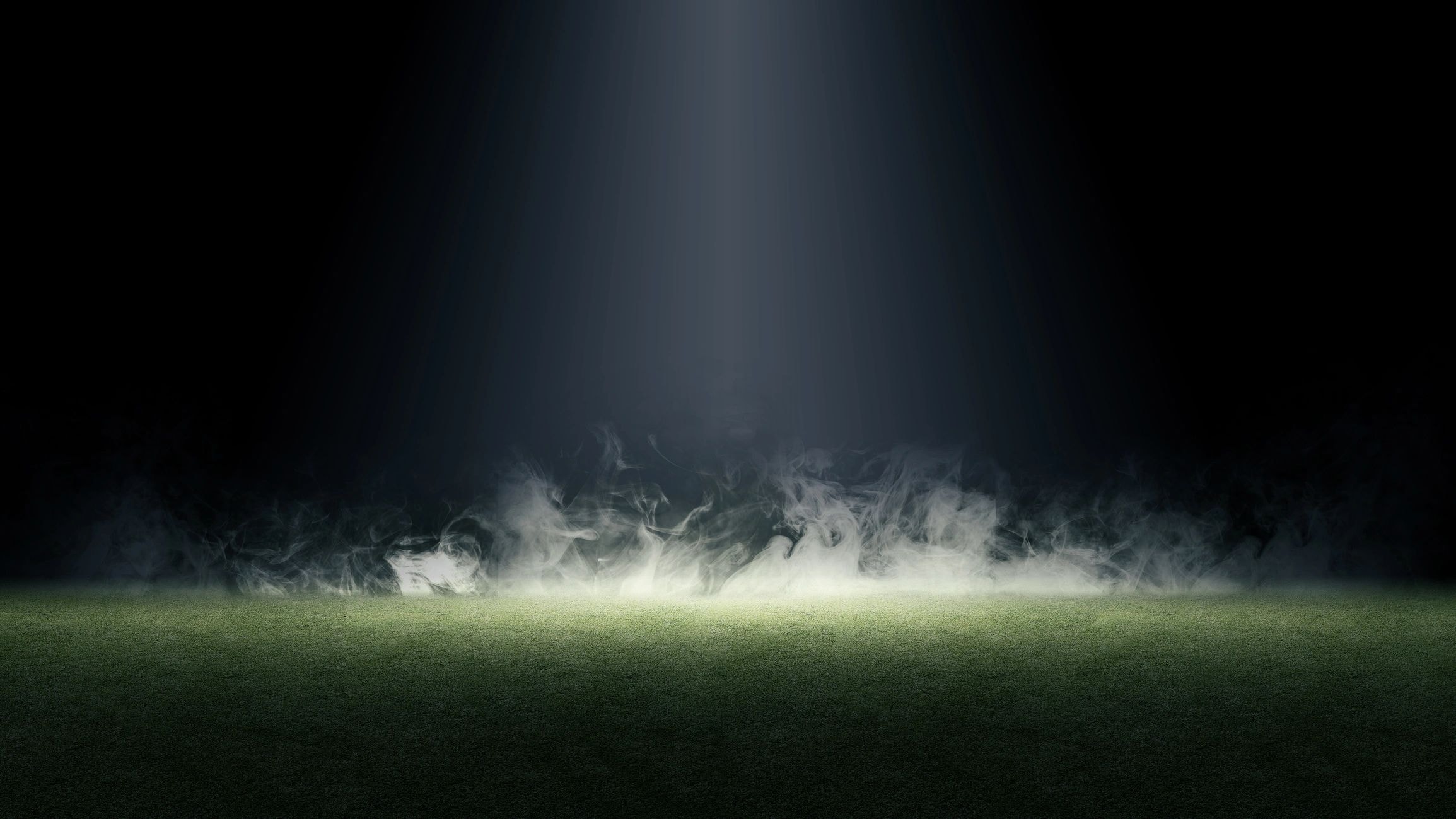Foggy night grass field