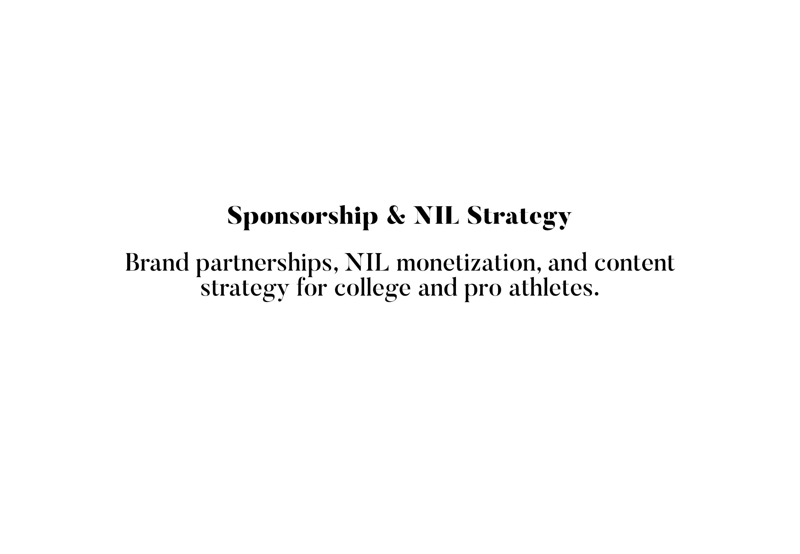 Sponsorship & NIL Strategy