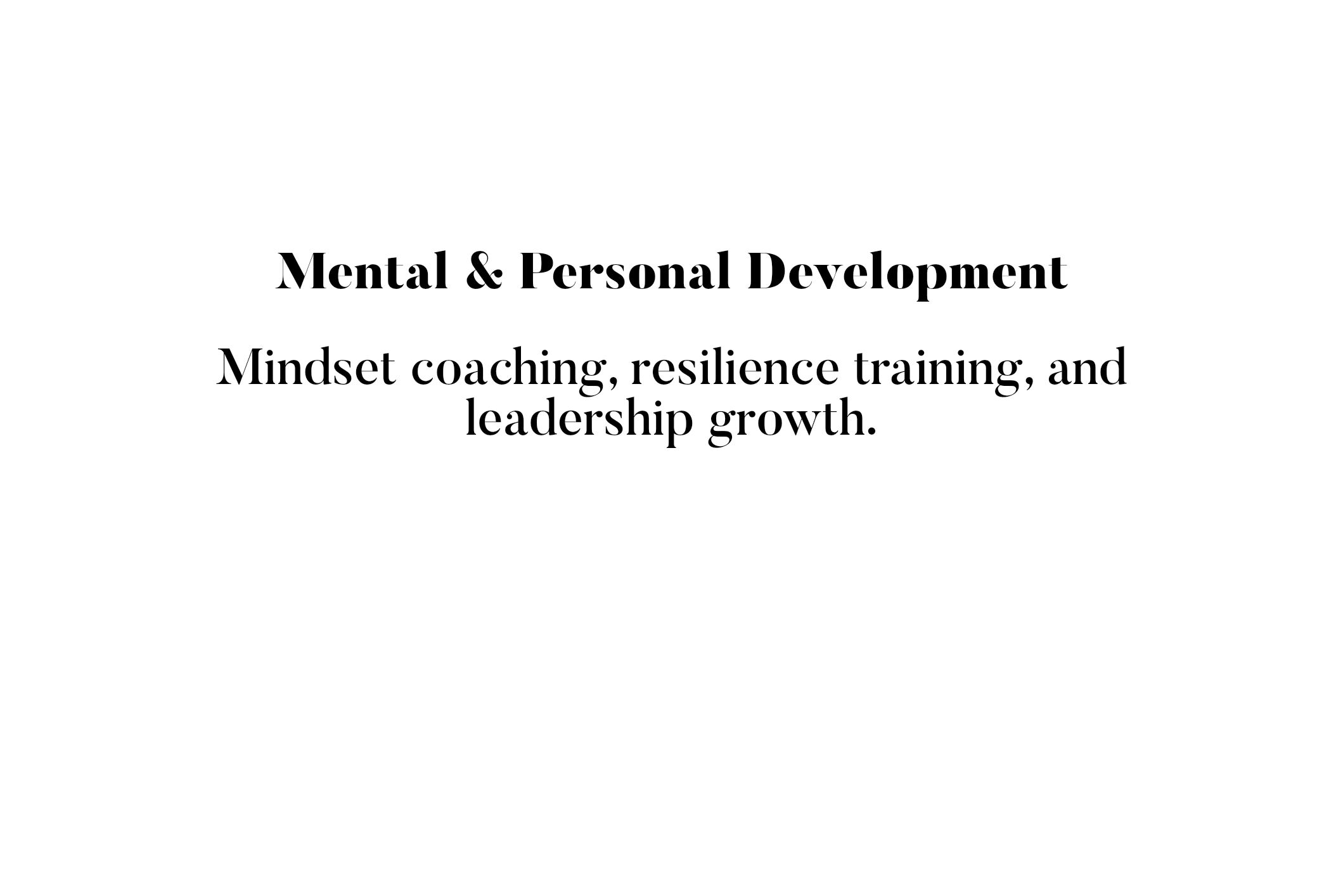 Mental & Personal Development